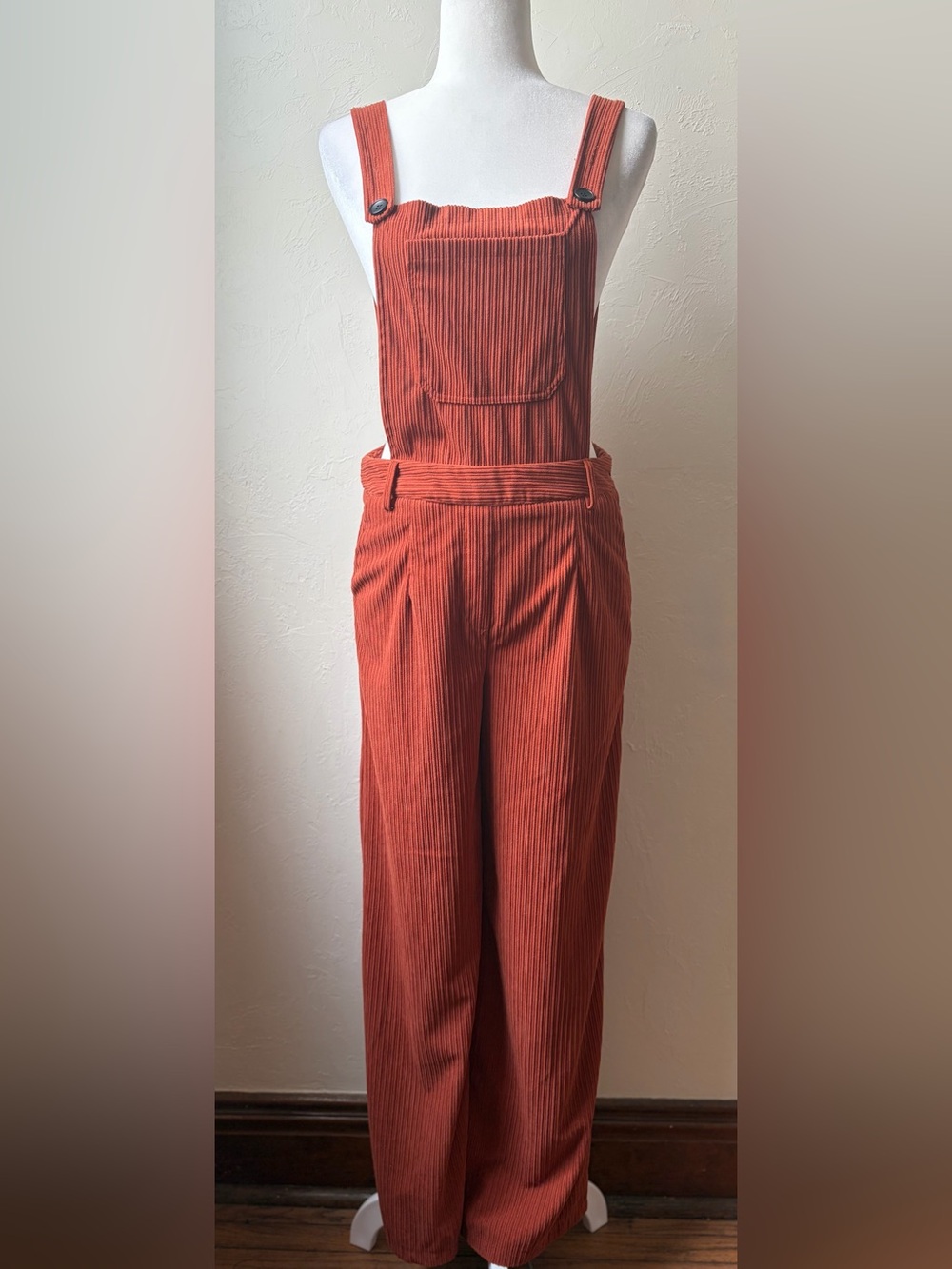 Cider Rust Corduroy Overalls Jumpsuit Large